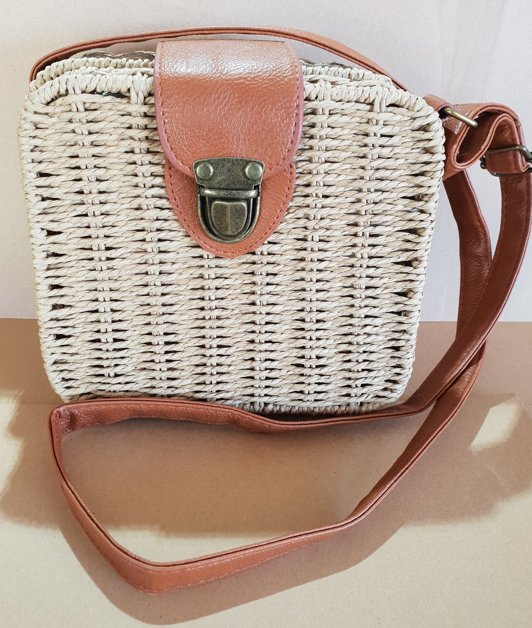 Square Rattan Shoulder Bag