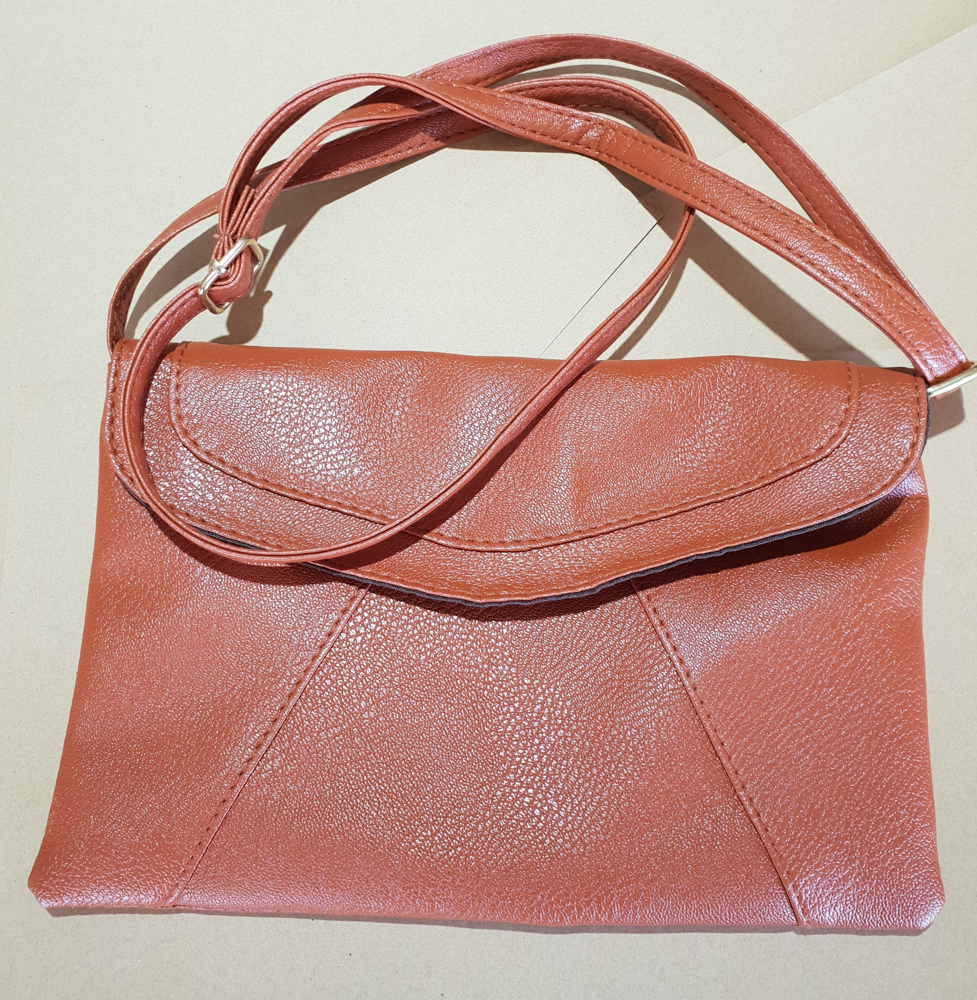 Brown Leatherette Shoulder Bag