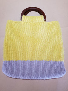 Knitted Yellow & Grey Bag