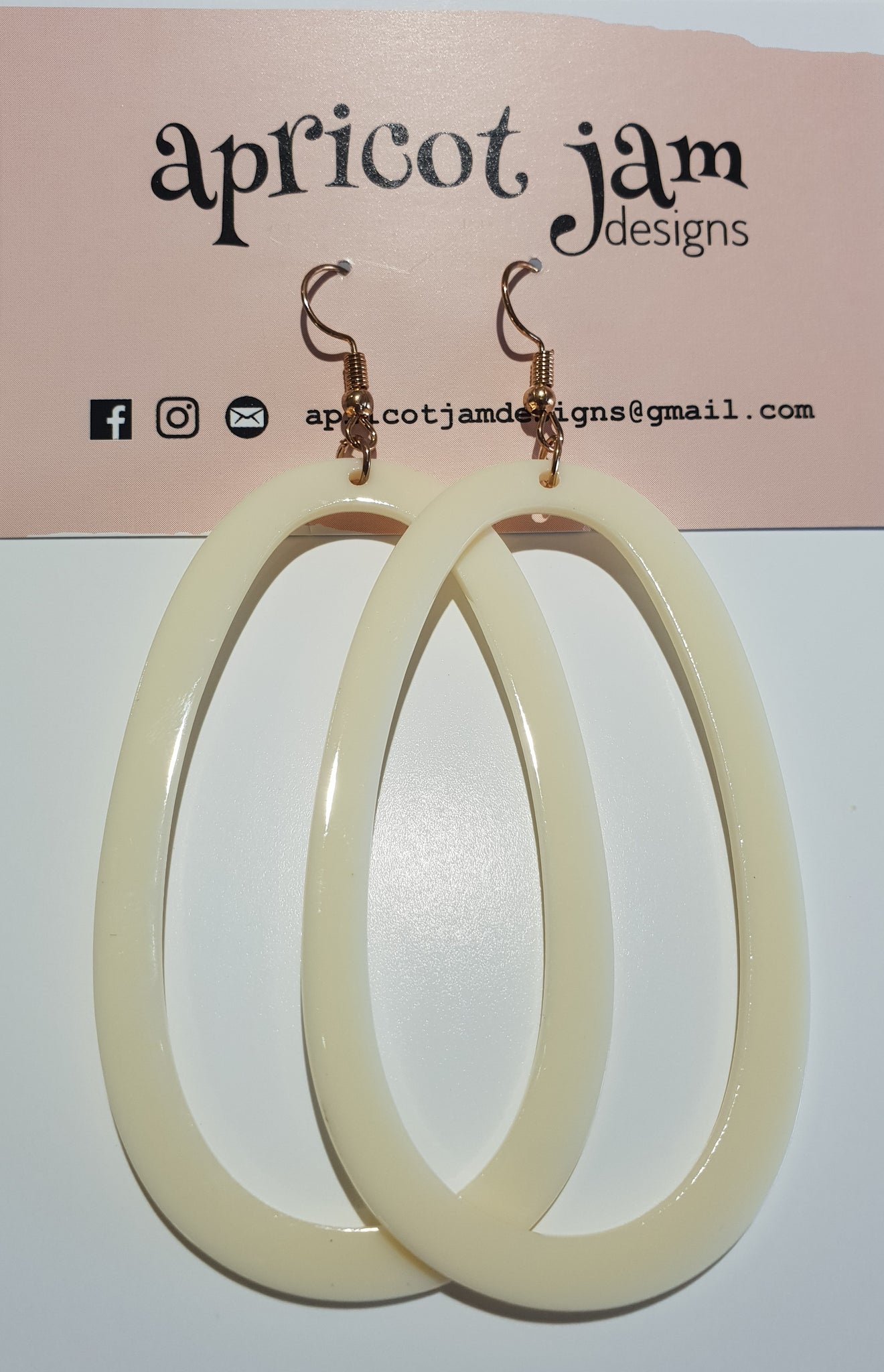 Large Oversized Acrylic Hoops - Cream