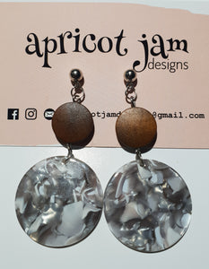 Acrylic & Wooden Drop - Marble Effect