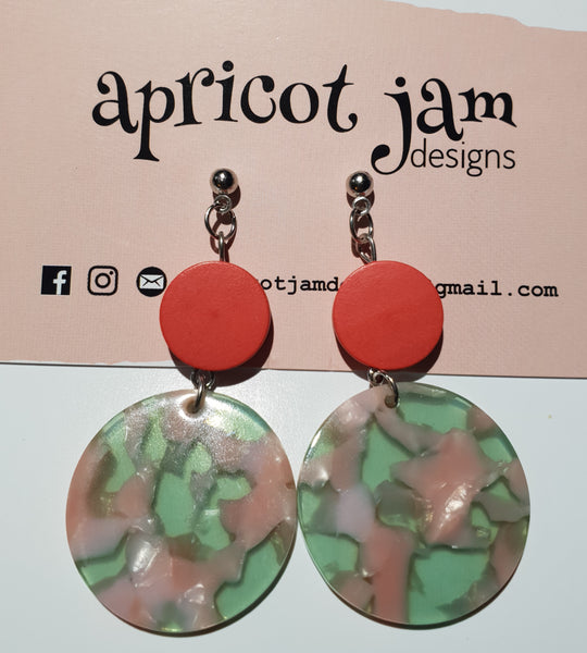 Acrylic & Wooden Drop - Marble Effect